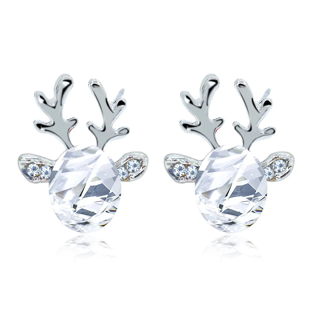 Boucles d'oreilles en cristal de renne festif