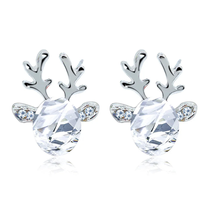 Boucles d'oreilles en cristal de renne festif