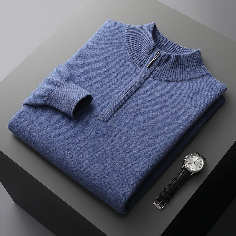 Pull demi-zip en cachemire