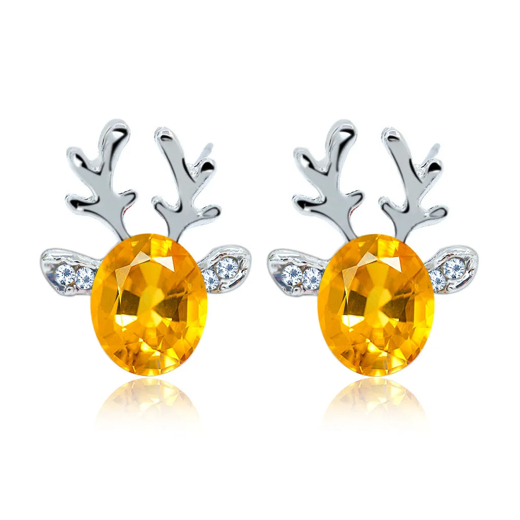 Boucles d'oreilles en cristal de renne festif