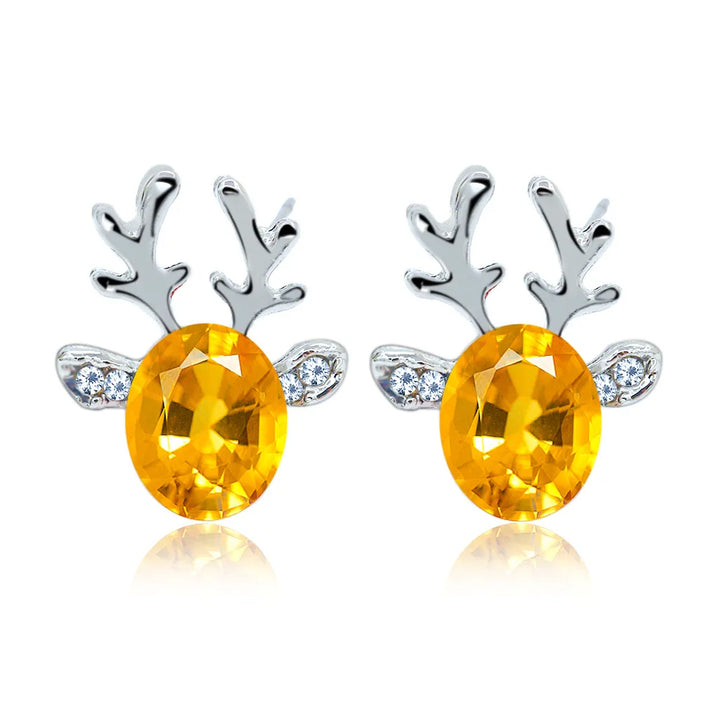 Boucles d'oreilles en cristal de renne festif