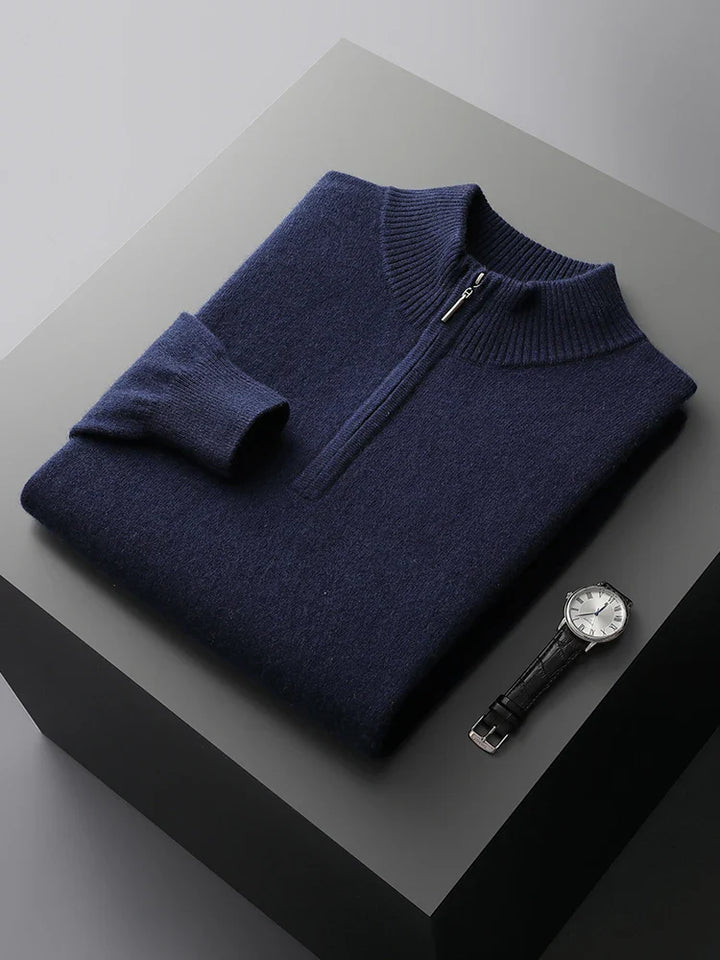 Pull demi-zip en cachemire