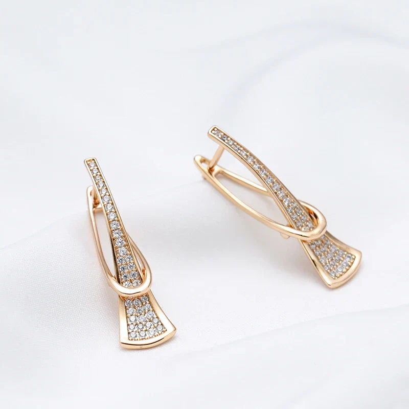 Boucles d'oreilles en cristal à couches radieuses | Or