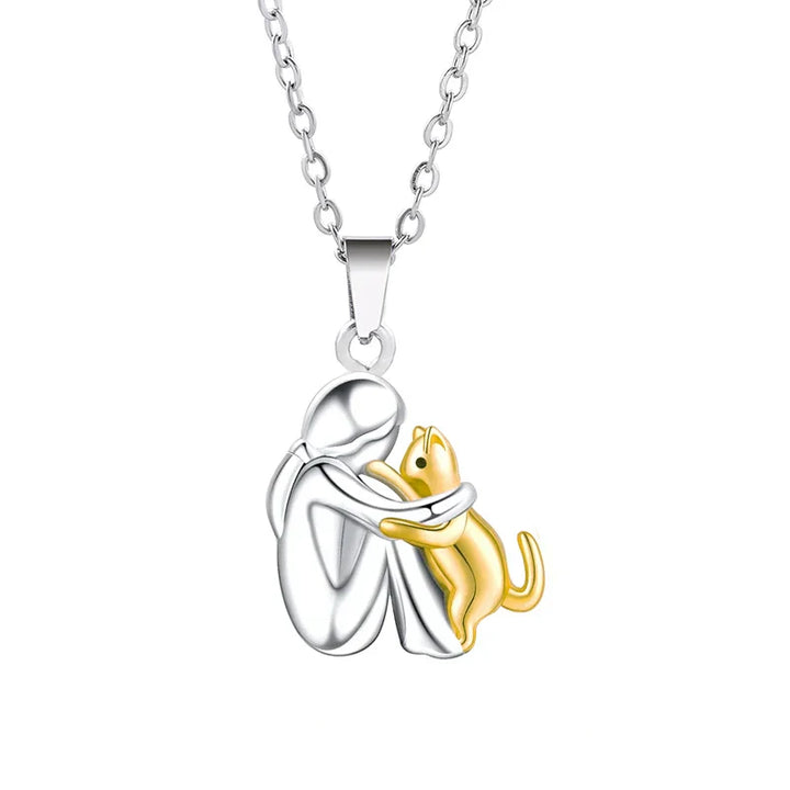 Pendentif Collier Chat en Câlin