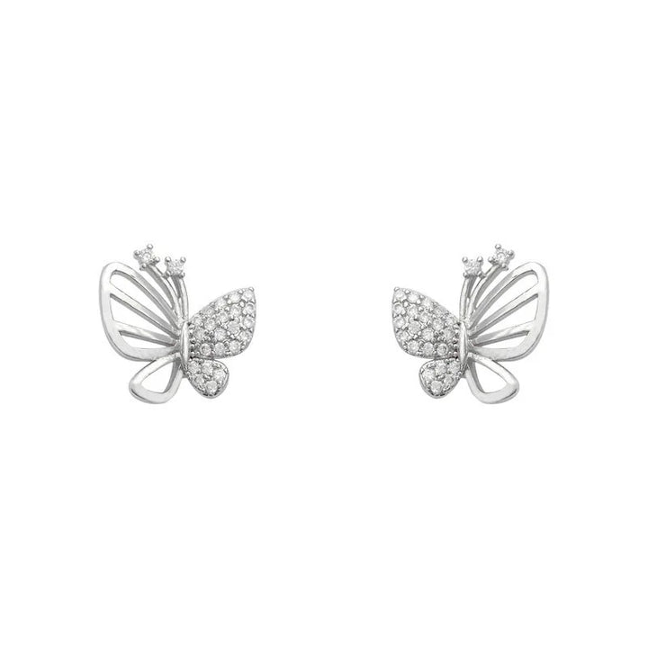 Boucles d'oreilles élégantes en zircon en forme de papillon
