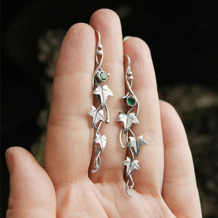 Boucles d'oreilles Elf en Feuille Antique | Or Blanc