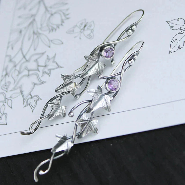 Boucles d'oreilles Elf Antique en Feuille | Or Blanc