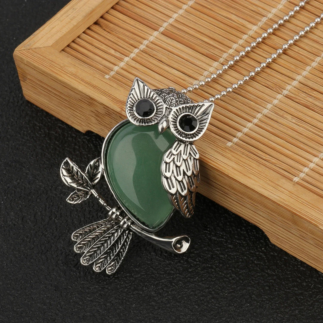 Pendentif en cristal de hibou sage