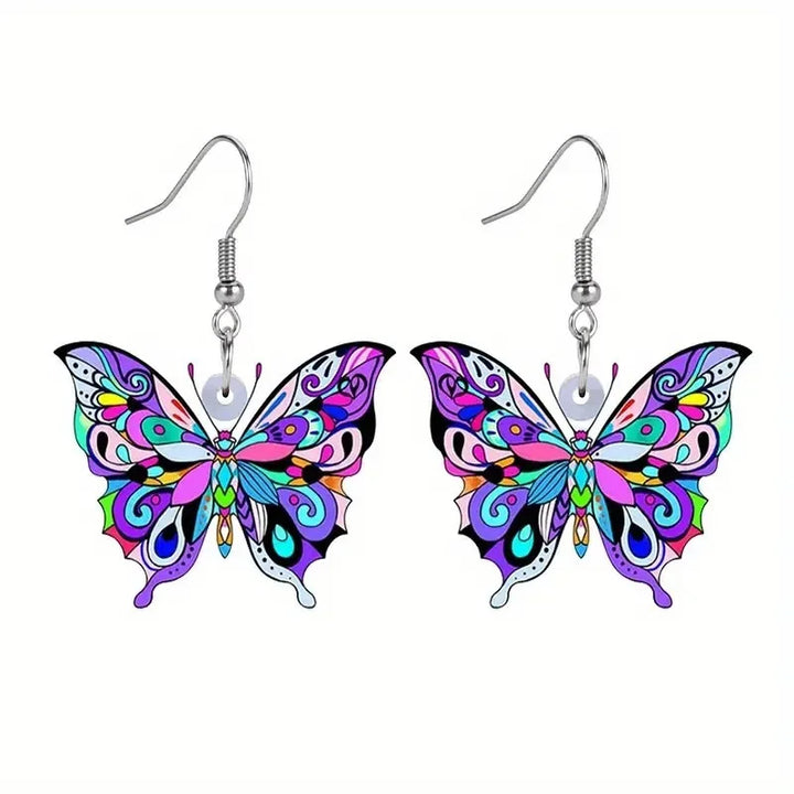 Boucles d'oreilles papillon colorées pour femmes