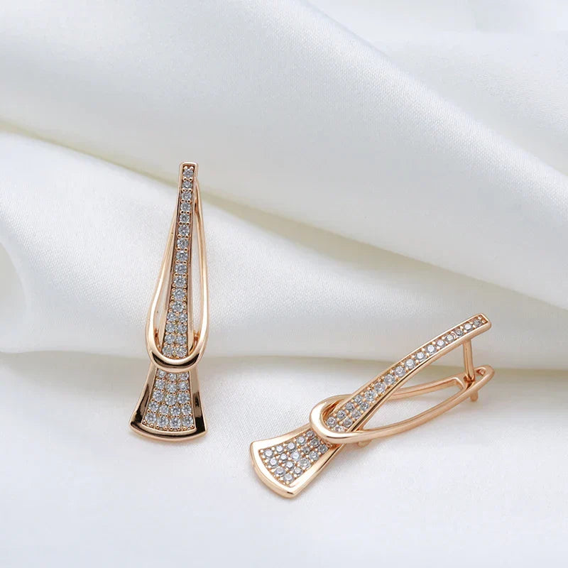Boucles d'oreilles en cristal à couches radieuses | Or