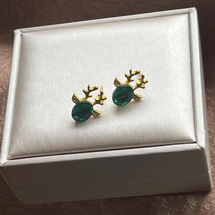 Boucles d'oreilles en cristal de renne festif