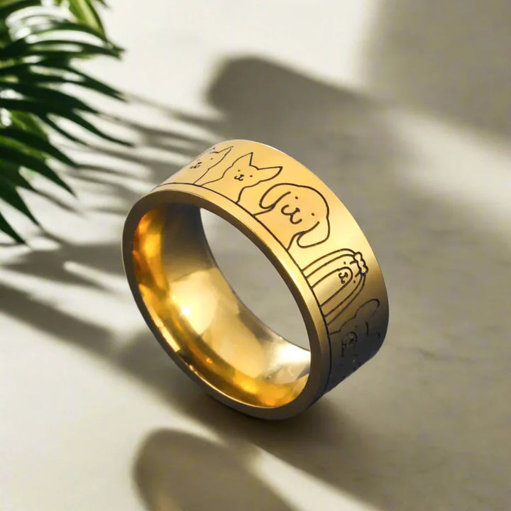 Bague Large en Acier Inoxydable - Design Gravé pour Femmes
