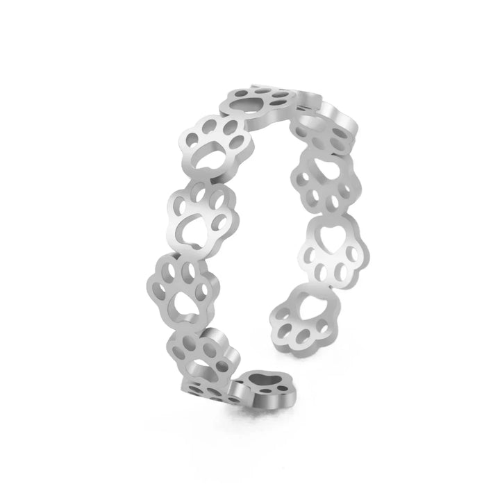 Bague Pattes d'Animal Ajustable – Fabriquée en Acier Inoxydable