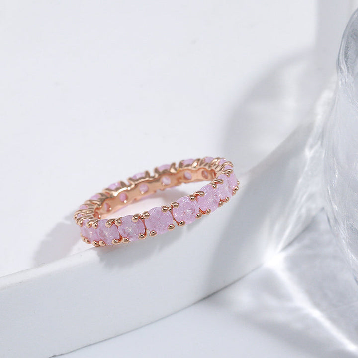Bague en Zircon Rond de Luxe