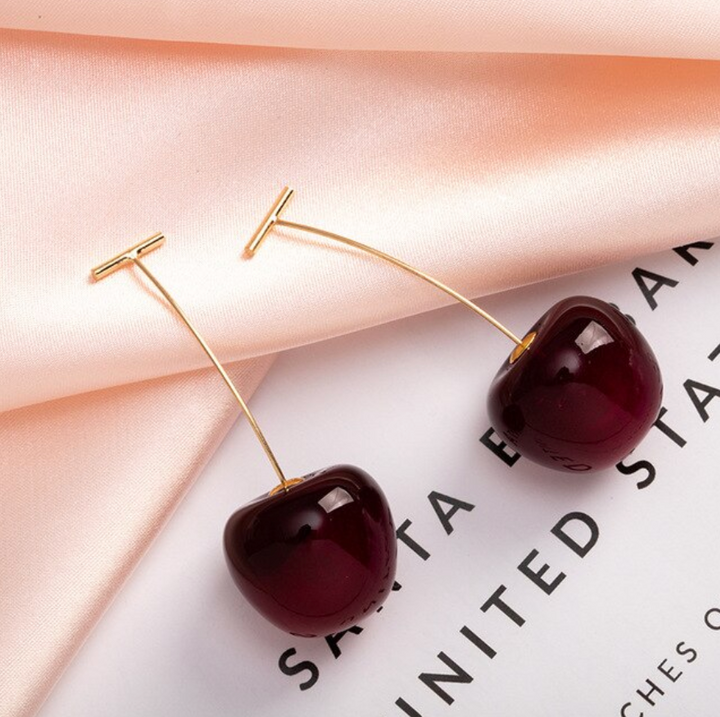 Boucles d'oreilles de luxe en cerise rouge
