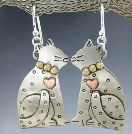 Boucles d'oreilles enchanteresses en forme de chat
