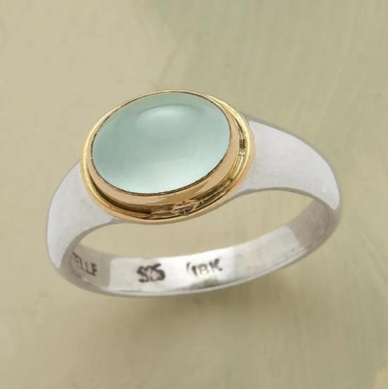 Bague en diamant vert argenté