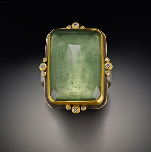 Bague Carrée Rétro en Cristal Français