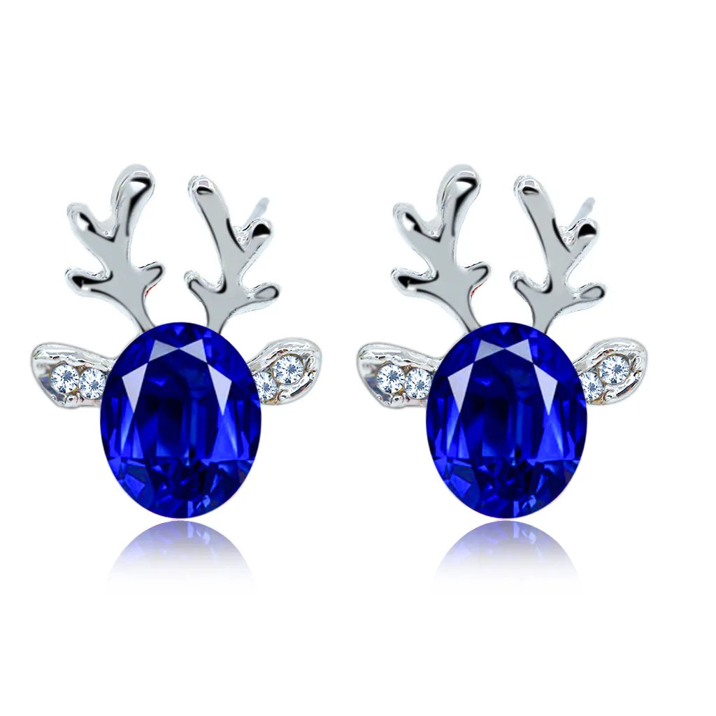 Boucles d'oreilles en cristal de renne festif