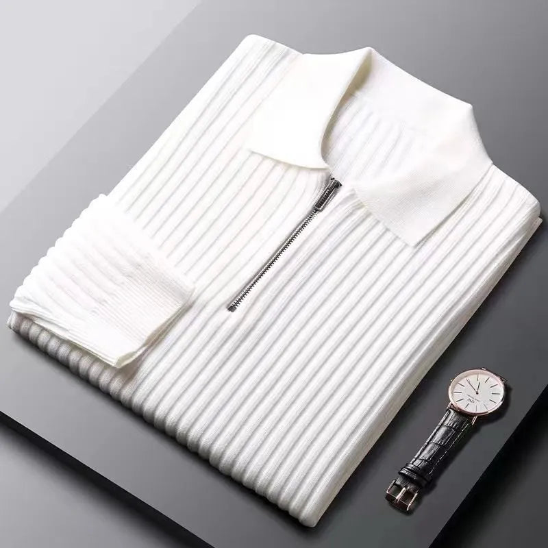 Pull demi-zip à rayures