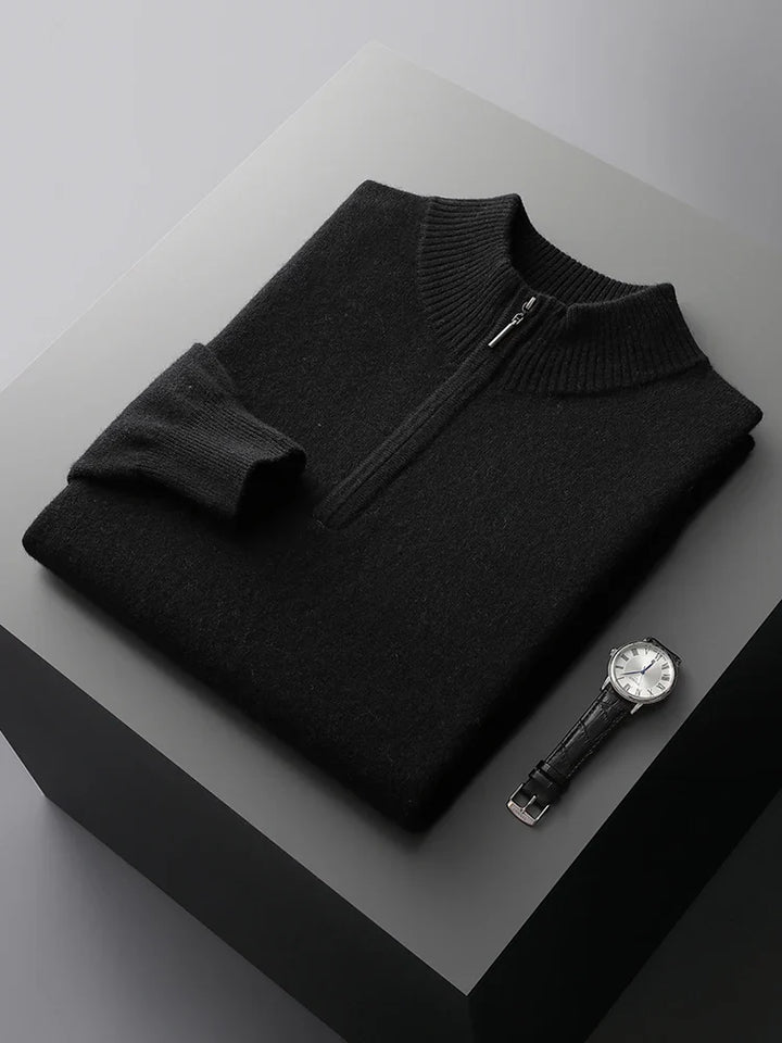 Pull demi-zip en cachemire