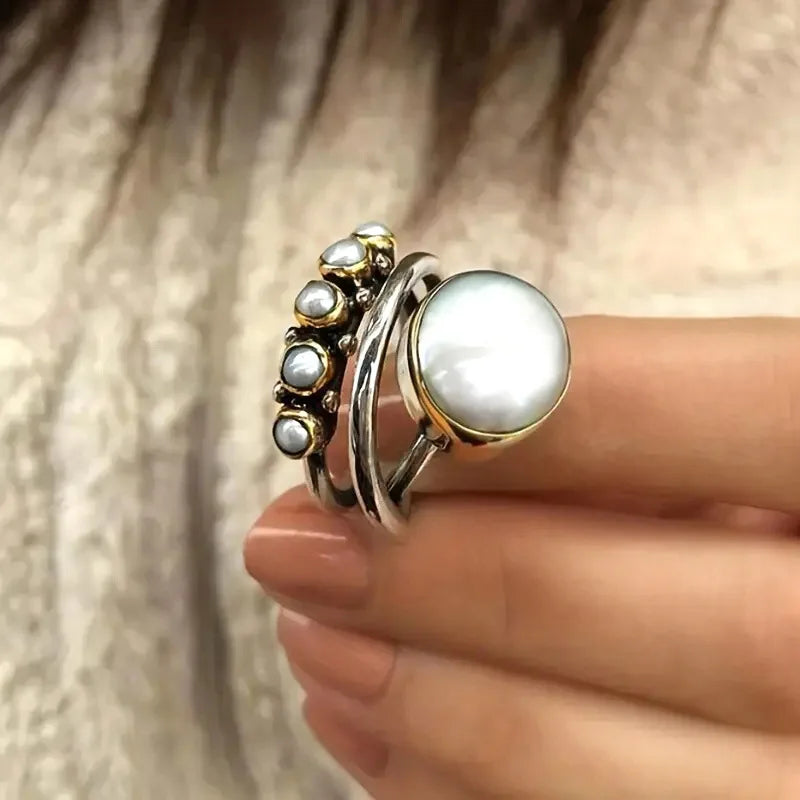 Ensemble de Bagues en Perles Superposées