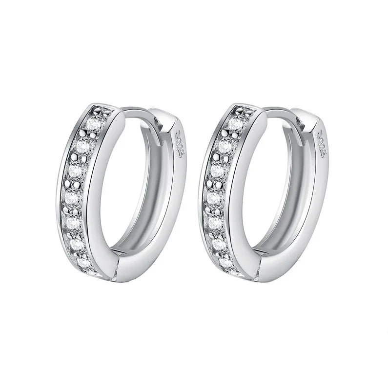 Boucles d'oreilles créoles en zirconia inlay