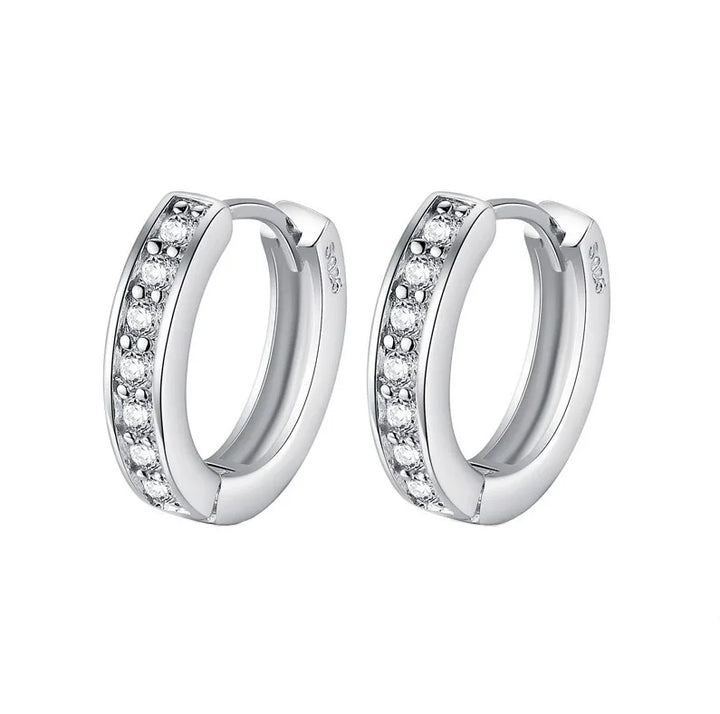 Boucles d'oreilles créoles en zirconium incrusté