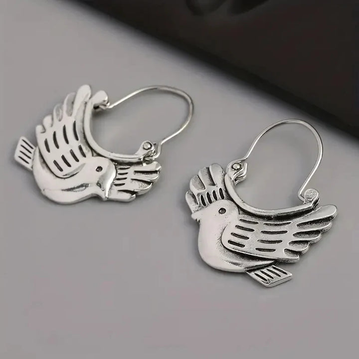 Boucles d'oreilles pendantes inspirées des oiseaux bohèmes – Argenté