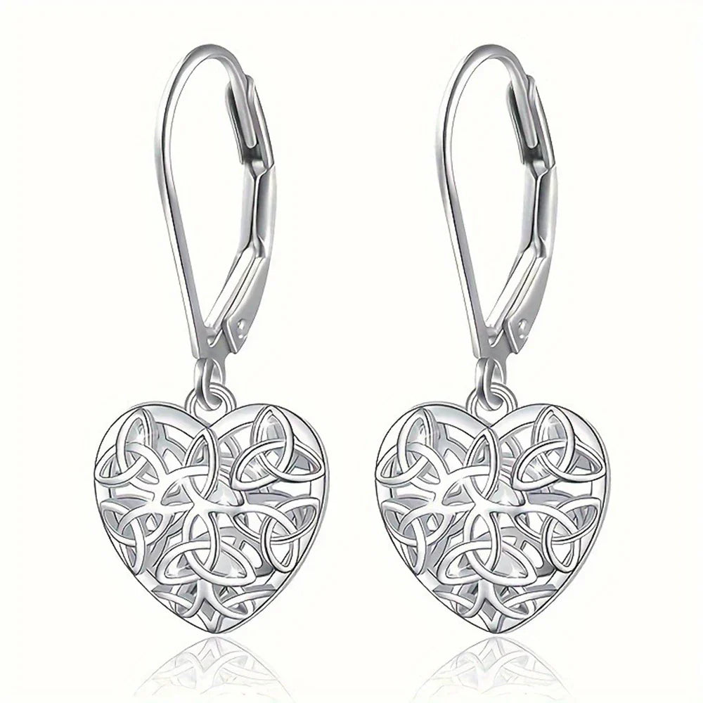 Boucles d'oreilles en forme de cœur creux en argent