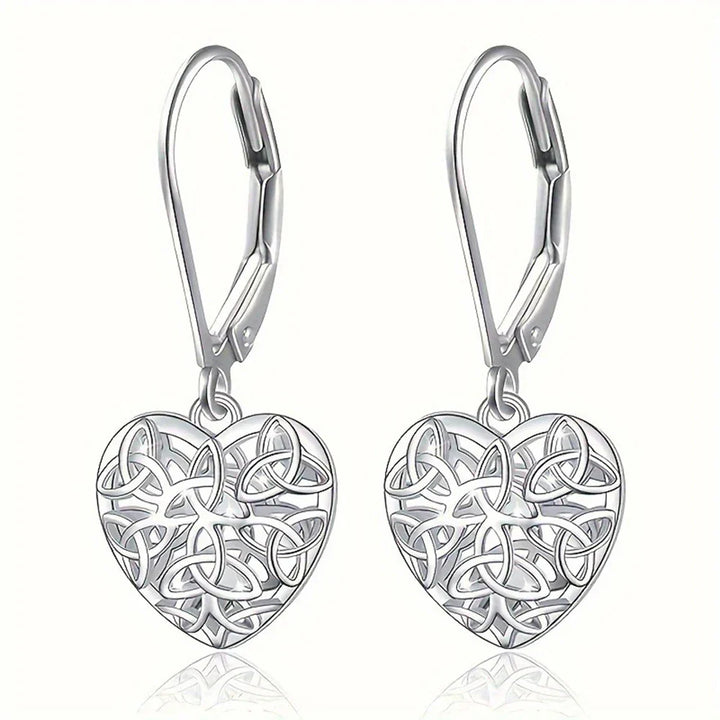 Boucles d'oreilles en forme de cœur creux en argent