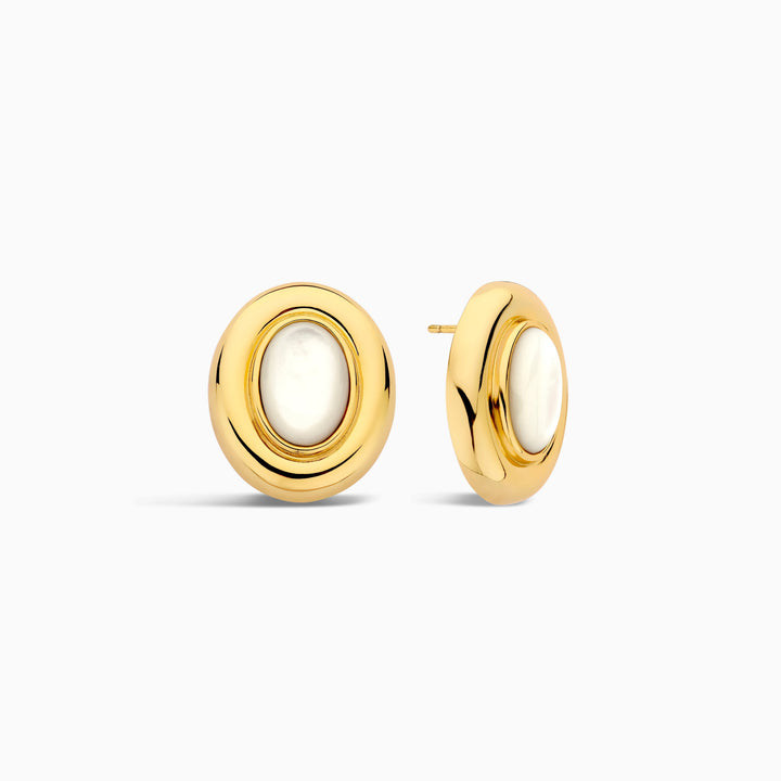 Boucles d'oreilles Giselle en perles | Or blanc 14k