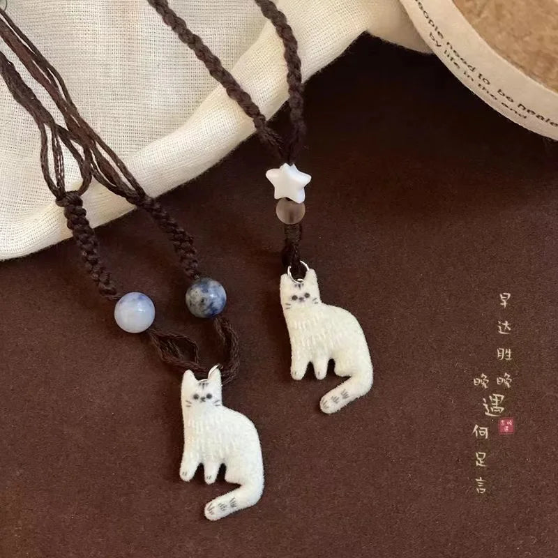 Collier Pendentif Étoile Vintage Chat