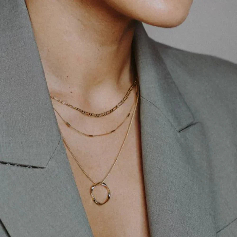 Collier à trois rangées Open Circle | Or