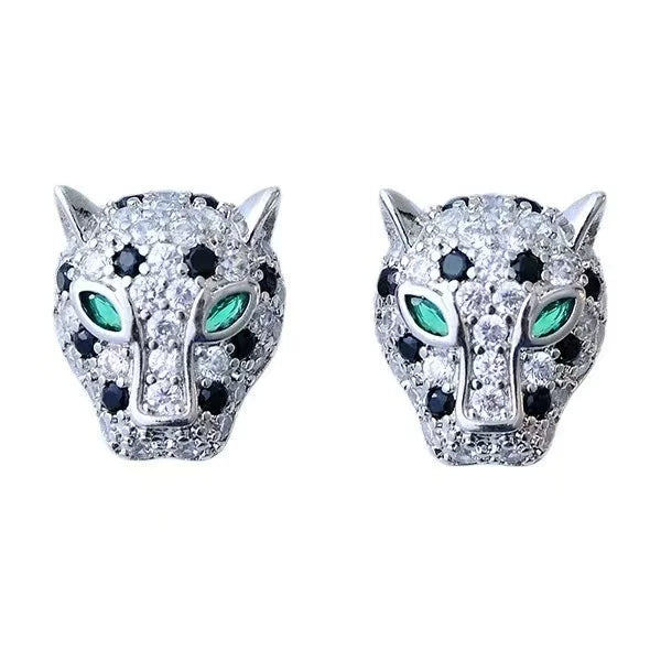 Boucles d'oreilles déclaratives en cristal léopard coloré