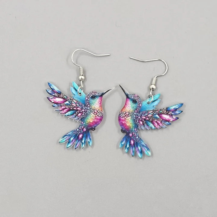 Boucles d'oreilles pendantes en colibri