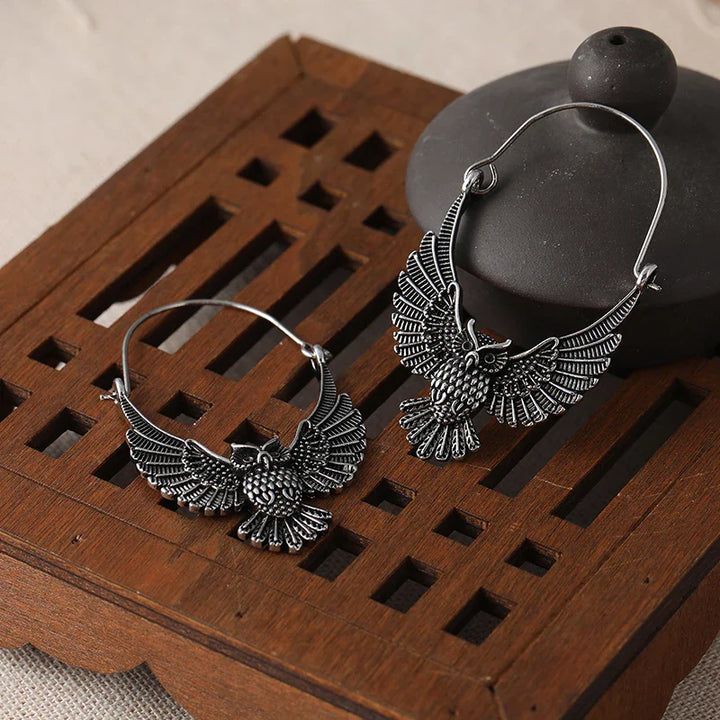 Boucles d'oreilles Vintage Bohémien Hibou