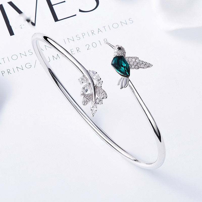 Bague Colibri Ajustable avec Diamant en Strass