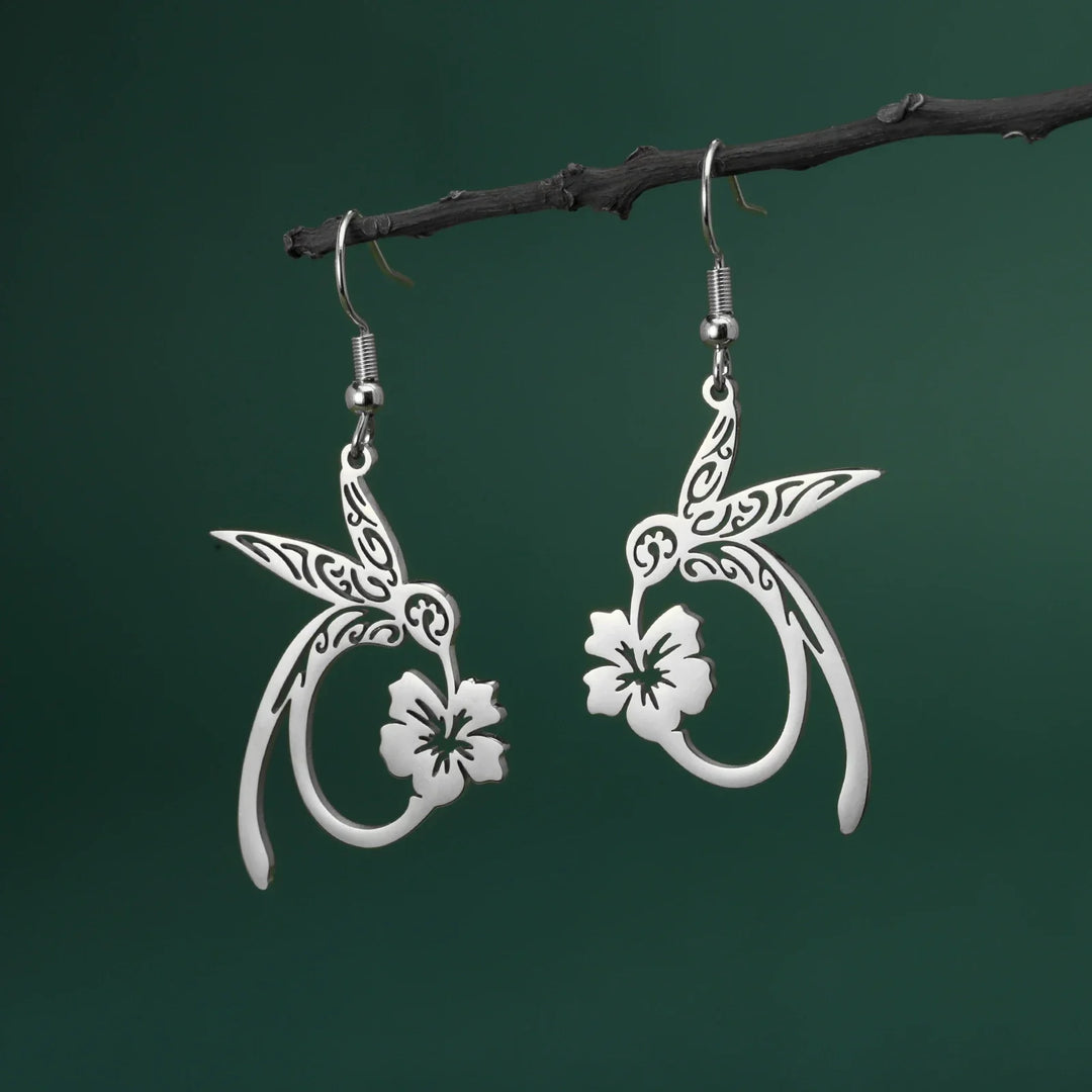 Boucles d'oreilles en acier inoxydable Esprit Colibri