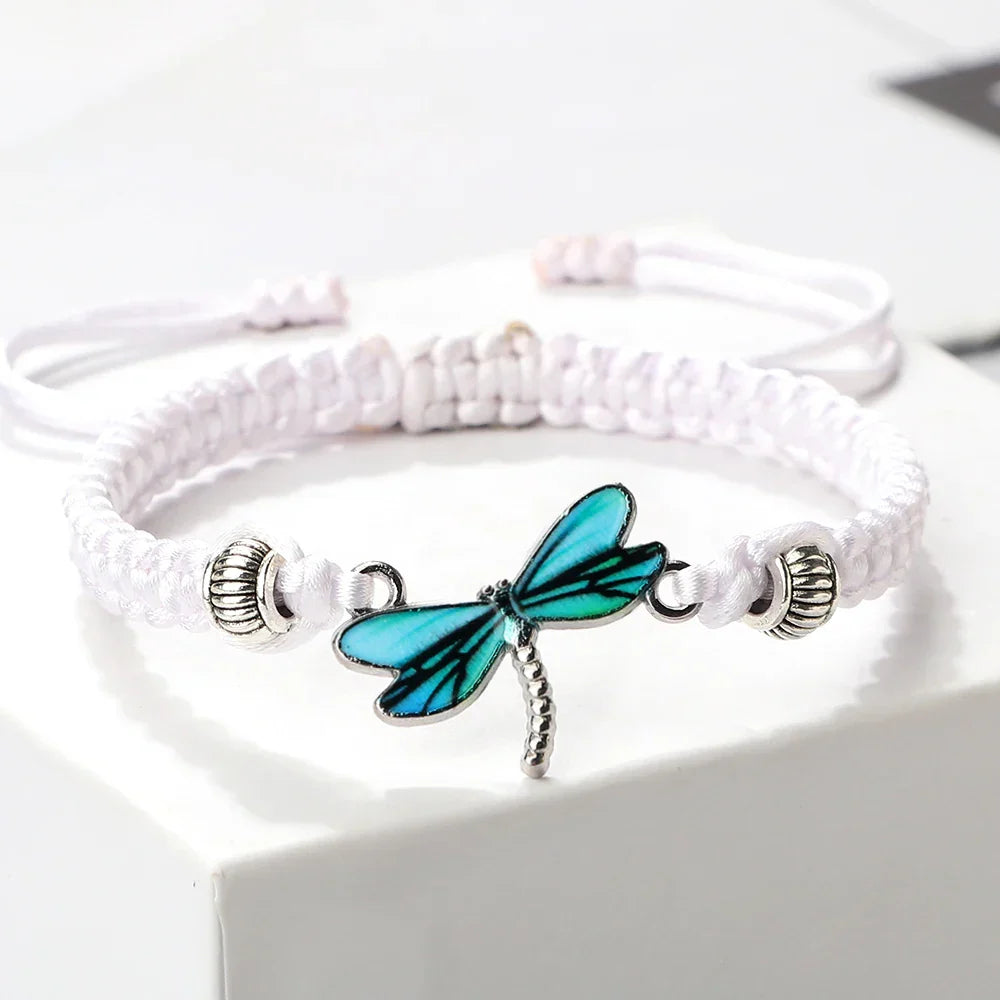 Bracelet Tissé à la Main Rêves de Libellule