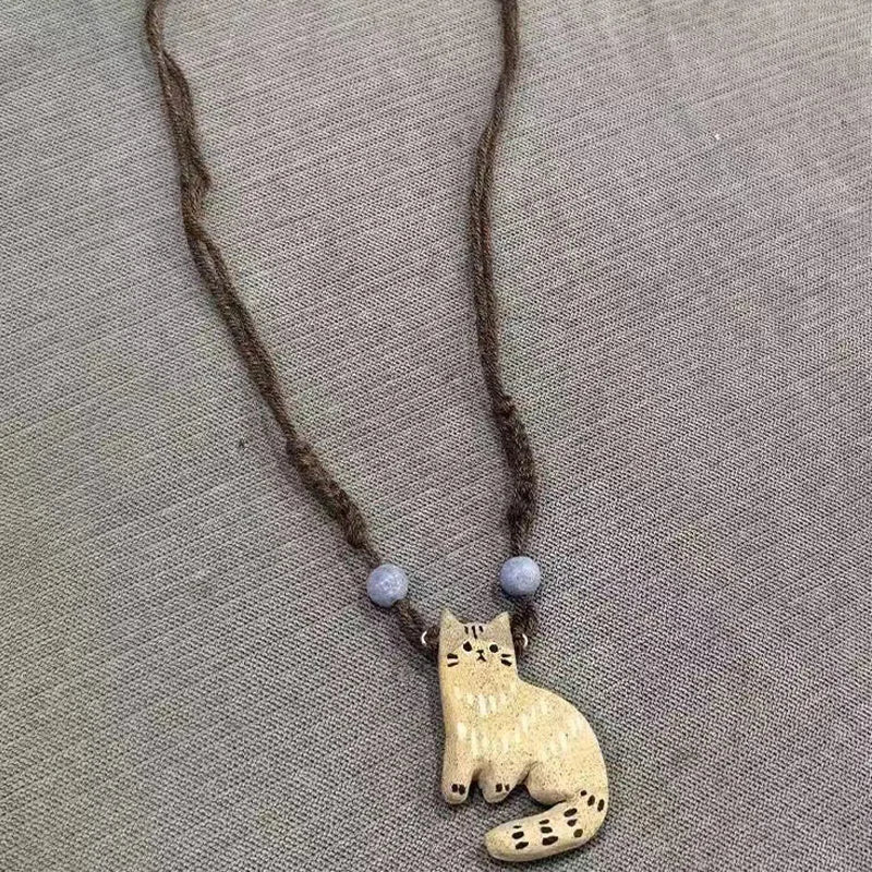 Collier Pendentif Étoile Vintage Chat