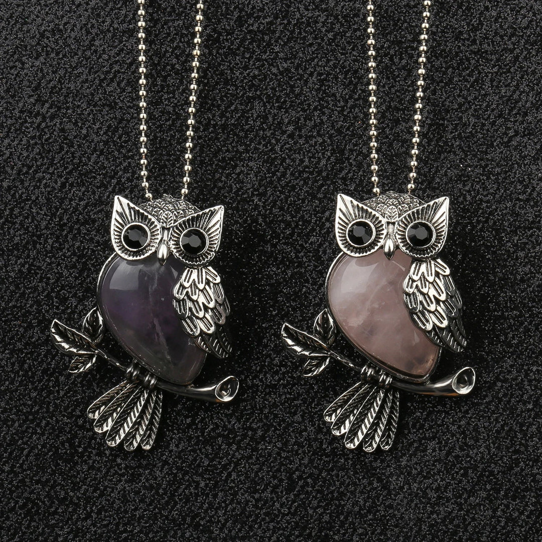 Pendentif en cristal de hibou sage