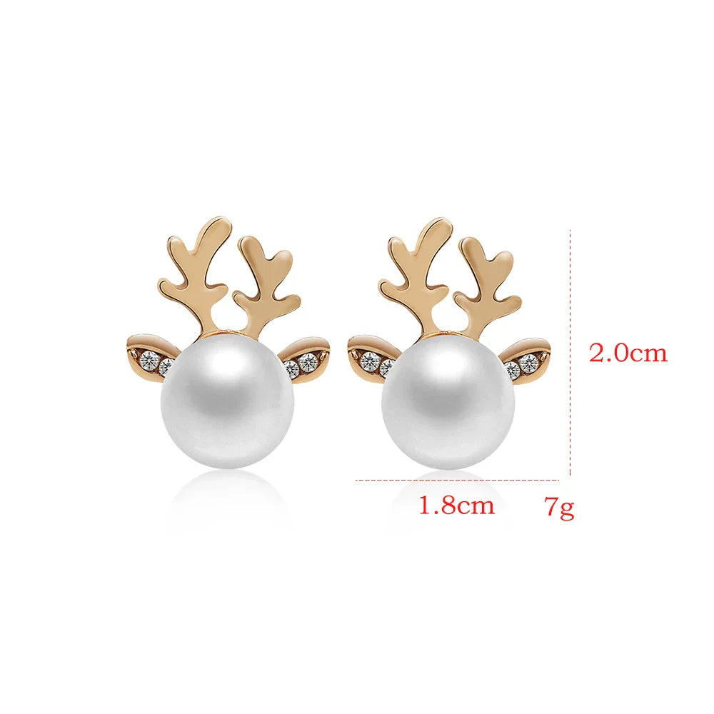 Boucles d'oreilles en perles de renne de Noël