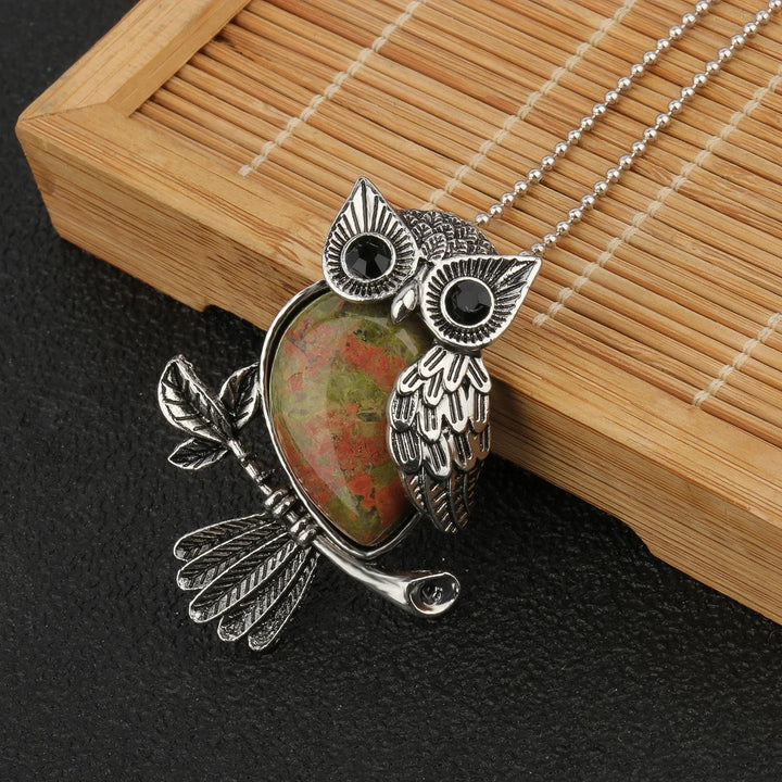 Pendentif en cristal de hibou sage