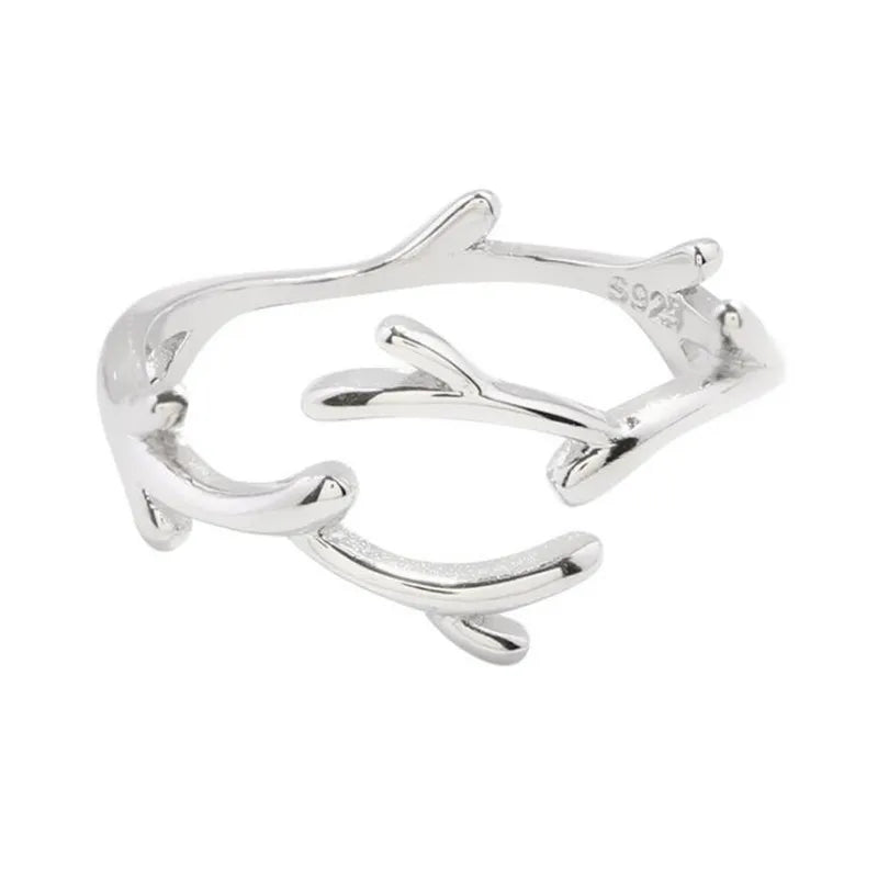 Bague en Argent Sterling en Forme de Branche