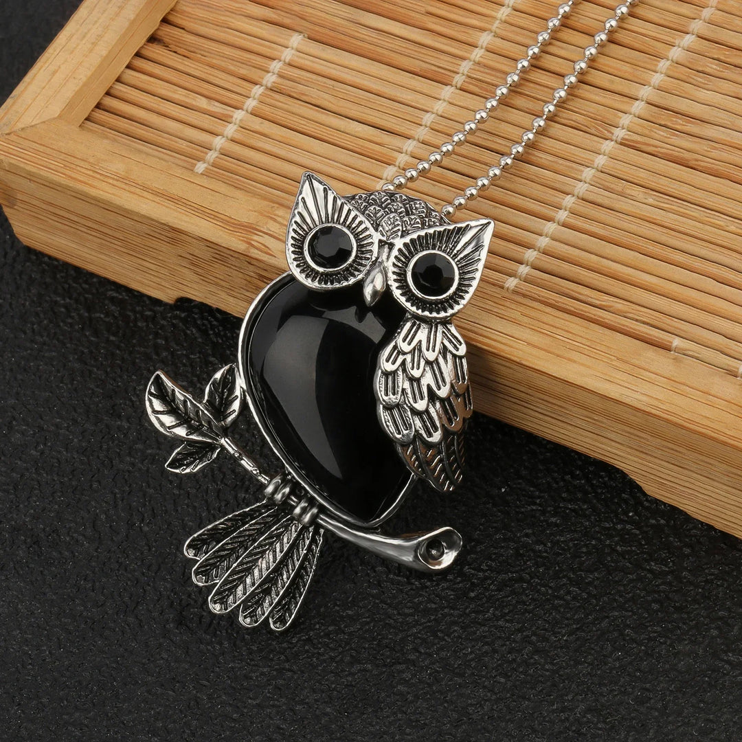 Pendentif en cristal de hibou sage