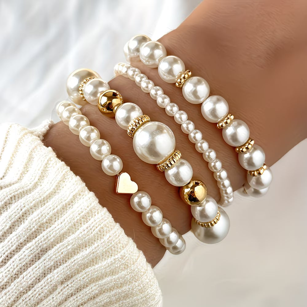 Ensemble de 4 bracelets empilables en perles