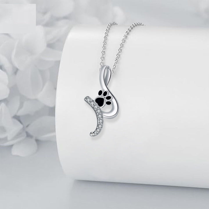 Collier Pendentif avec Empreinte de Patte Mignonne