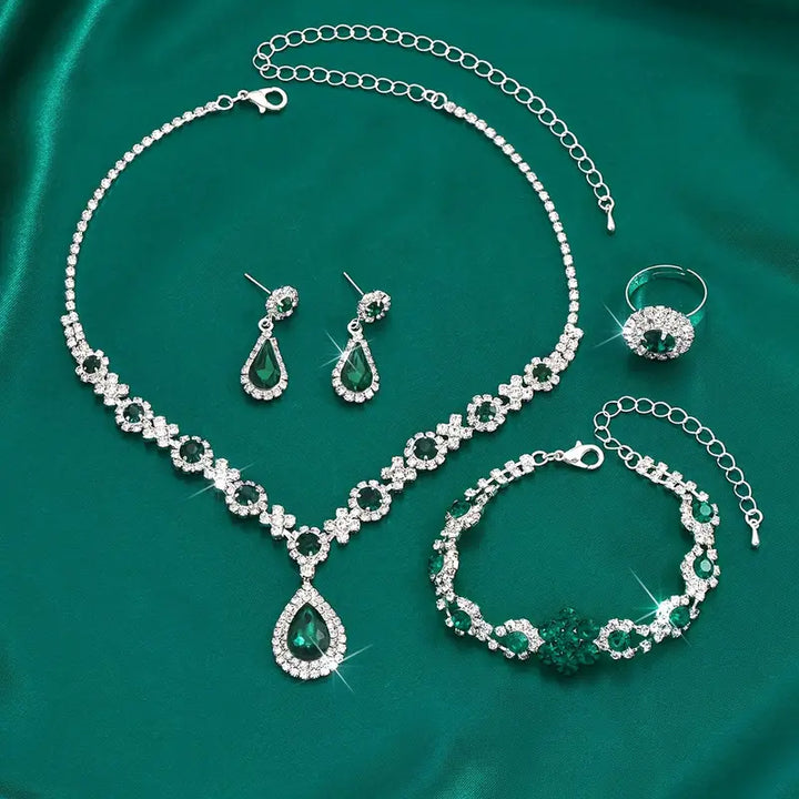 Ensemble de Bijoux Adriana Lysandre | Or Blanc