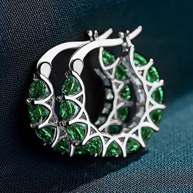 Boucles d'oreilles en forme de hoop Elena Marlowe | Or blanc